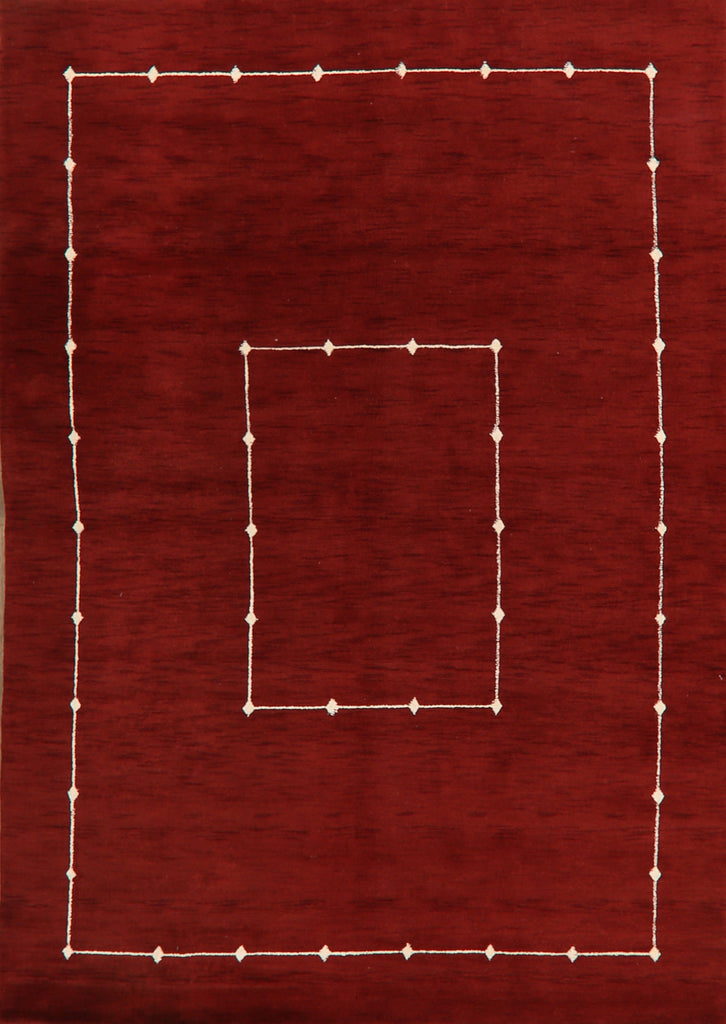 Geometric Red Gabbeh Oriental Area Rug 7x10