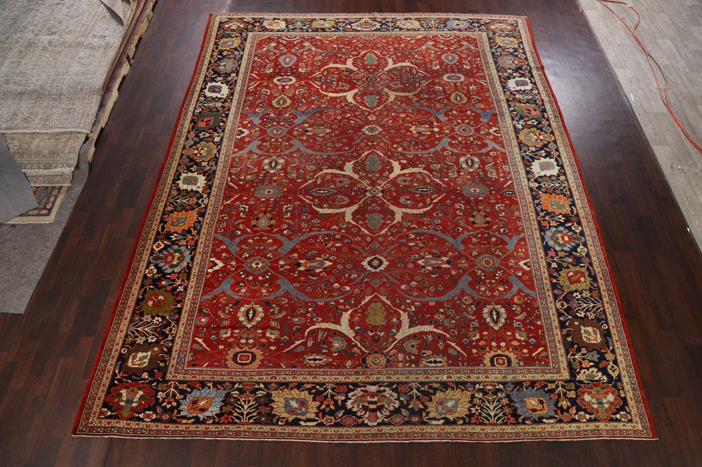 Pre-1900 Antique Sultanabad Vegetable Dye Persian Rug 11x14