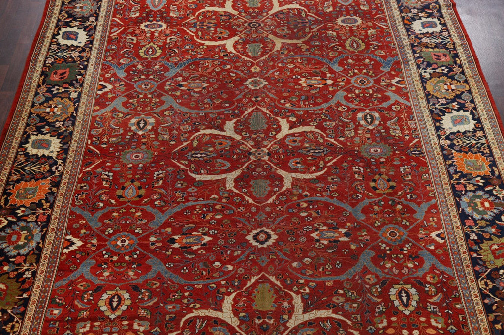 Pre-1900 Antique Sultanabad Vegetable Dye Persian Rug 11x14