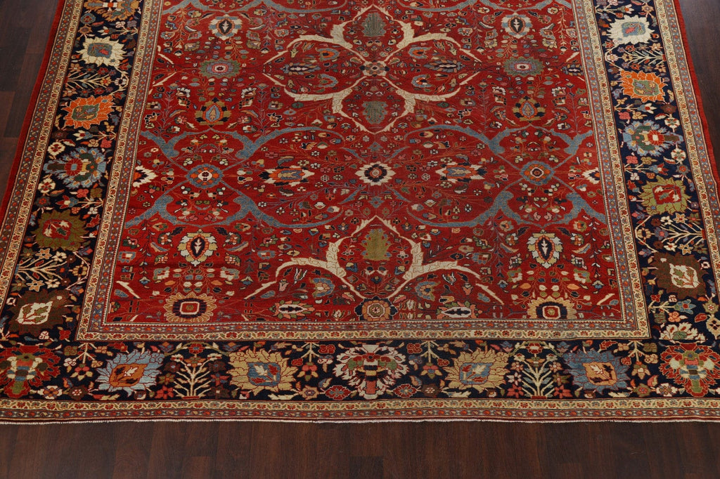 Pre-1900 Antique Sultanabad Vegetable Dye Persian Rug 11x14