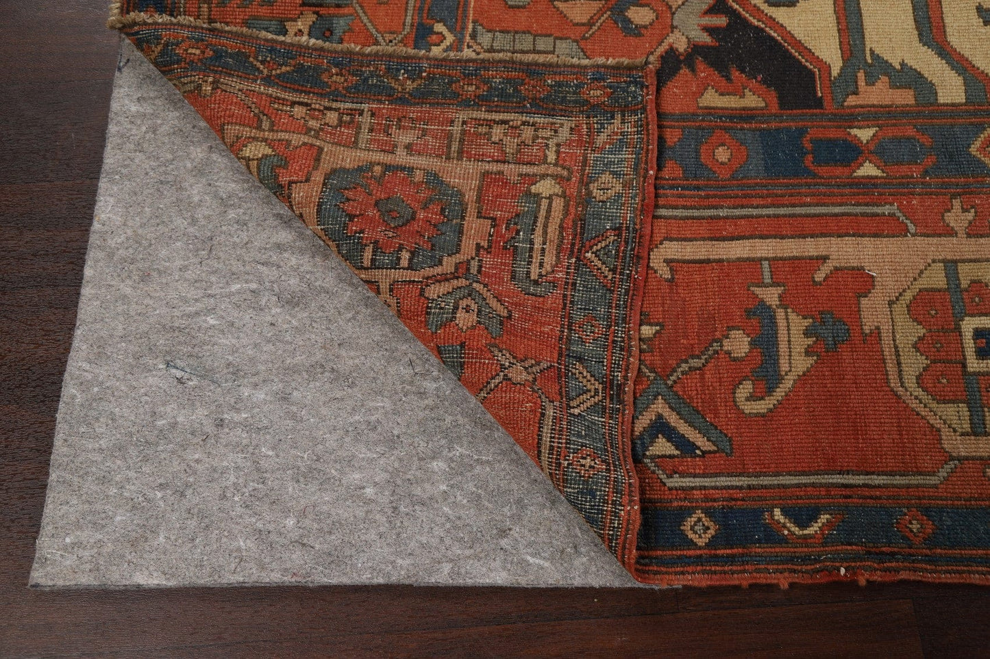 Pre-1900 Antique Vegetable Dye Heriz Serapi Persian Rug 10x15