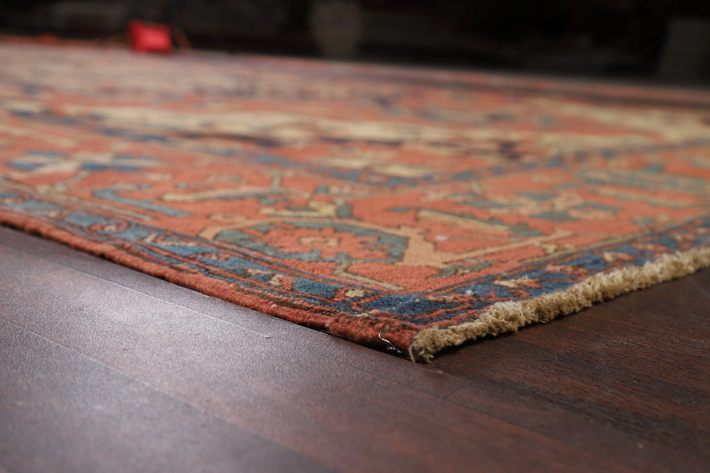 Pre-1900 Antique Vegetable Dye Heriz Serapi Persian Rug 10x15