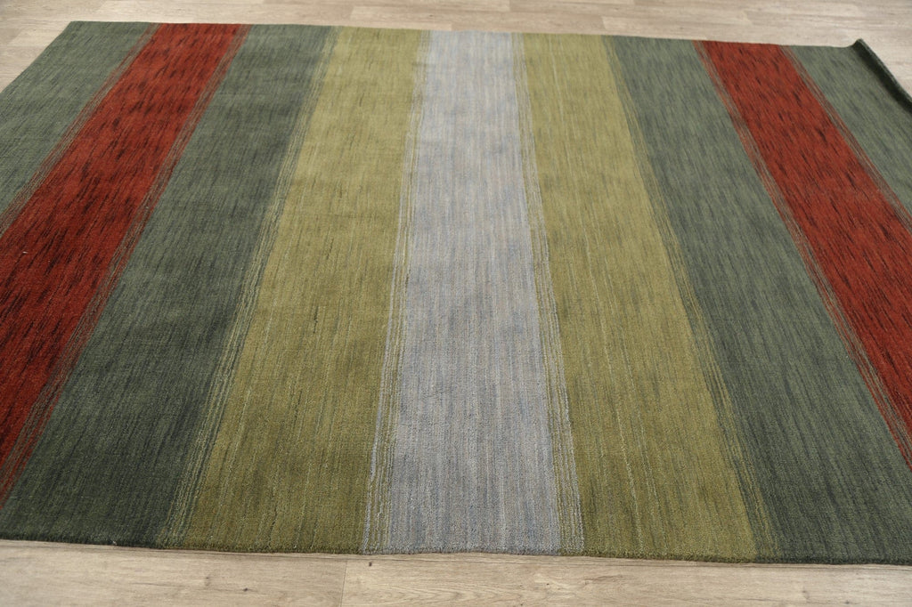 Contemporary Stripe Gabbeh Oriental Area Rug 7x10