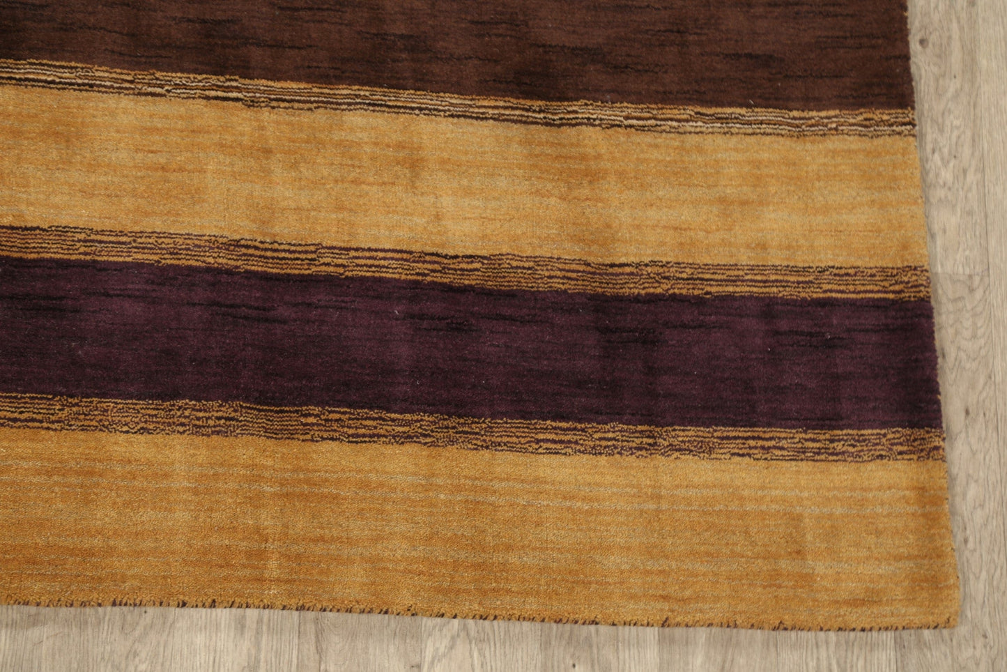 Gold & Purple Stripe Gabbeh Oriental Area Rug 6x9