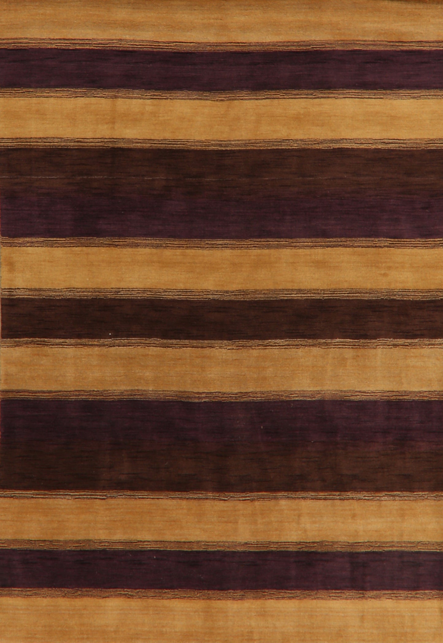 Gold & Purple Stripe Gabbeh Oriental Area Rug 6x9