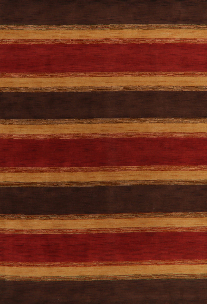 Stripe Contemporary Gabbeh Oriental Area Rug 6x9