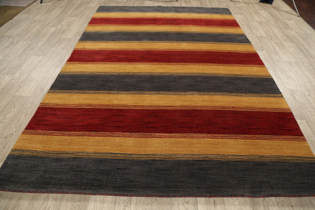 Stripe Modern Gabbeh Oriental Area Rug 6x9