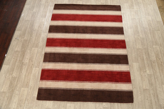 Stripe Modern Gabbeh Oriental Area Rug 7x9