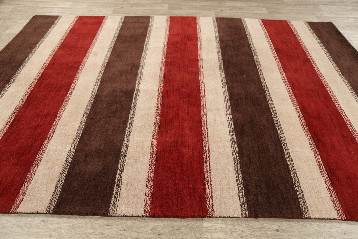 Stripe Modern Gabbeh Oriental Area Rug 7x9