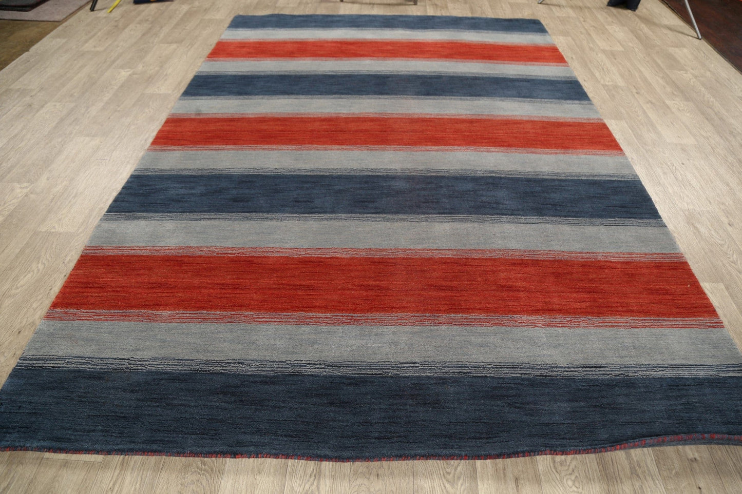 Multi-Color Stripe Gabbeh Oriental Area Rug 7x9