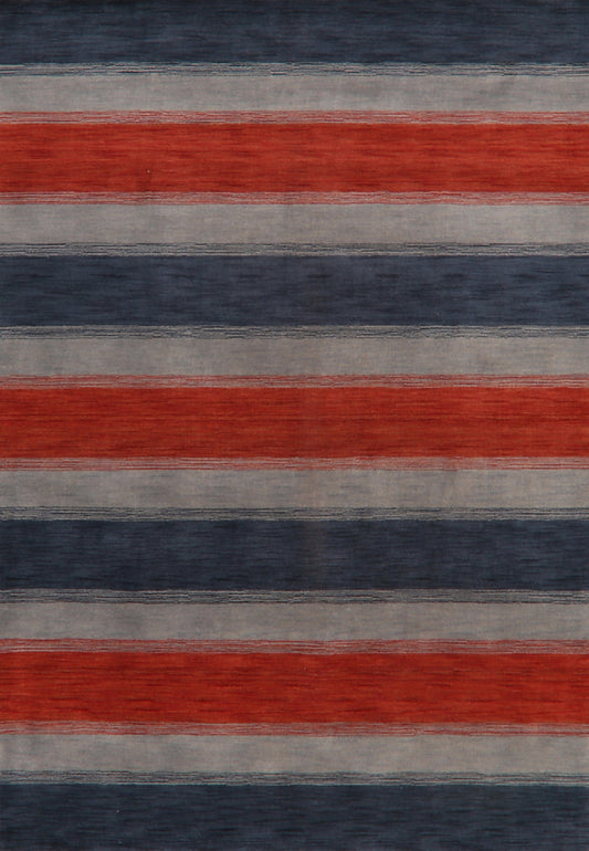 Multi-Color Stripe Gabbeh Oriental Area Rug 7x9