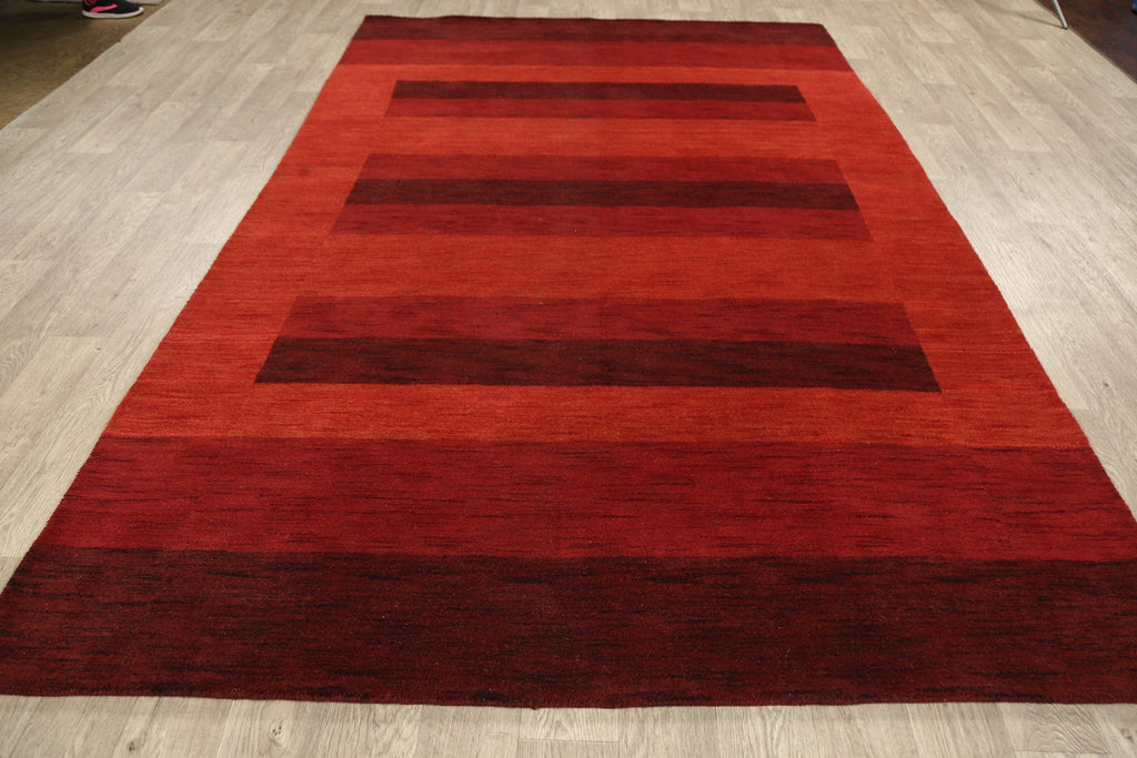 Red Stripe Gabbeh Oriental Area Rug 6x10