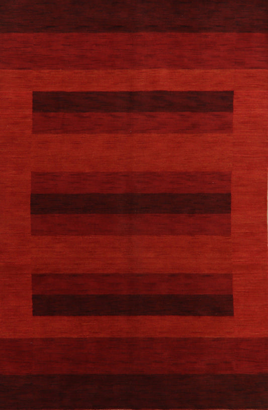 Red Stripe Gabbeh Oriental Area Rug 6x10