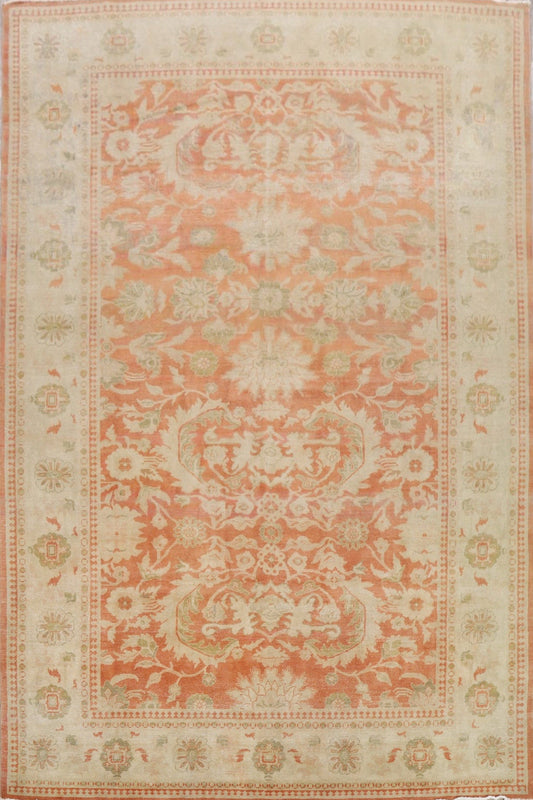 Antique Vegetable Dye Oushak Turkish Area Rug 9x12