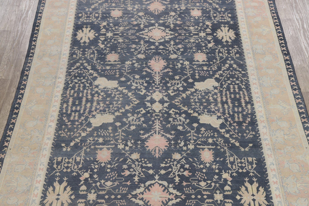 Vegetable Dye Geometric Oushak Turkish Area Rug 9x12