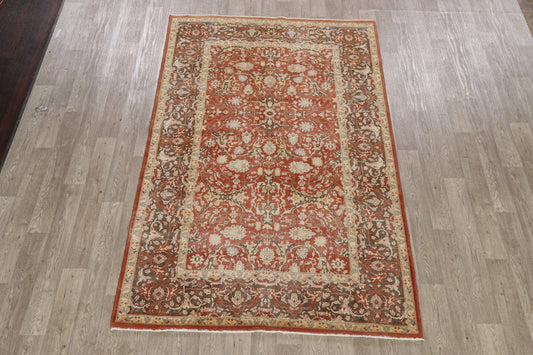 Vegetable Dye Floral Oushak Turkish Area Rug 6x9