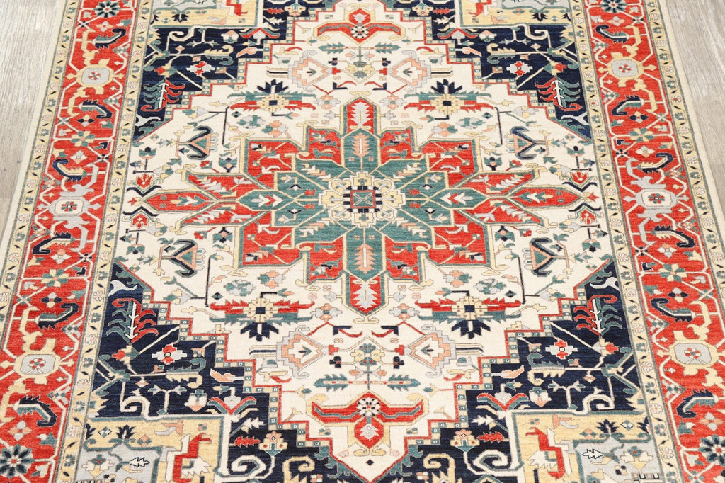 Vegetable Dye Geometric Heriz Oriental Area Rug 8x10