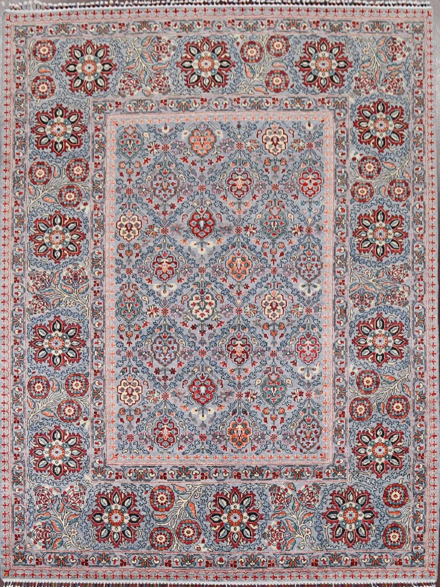 Vegetable Dye Floral Super Kazak Oriental Area Rug 8x10