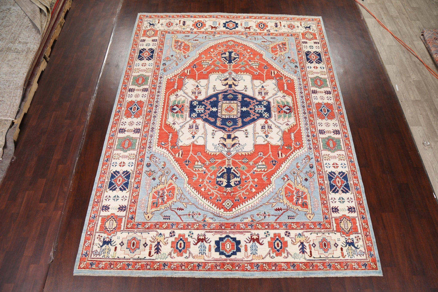 100% Vegetable Dye Heriz Serapi Oriental Area Rug 9x12