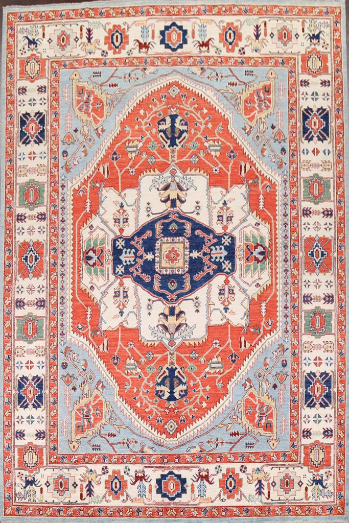 100% Vegetable Dye Heriz Serapi Oriental Area Rug 9x12