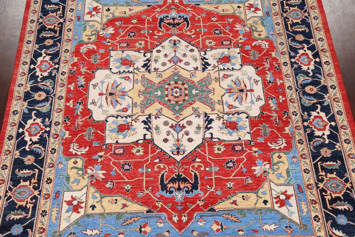 100% Vegetable Dye Heriz Serapi Oriental Area Rug 8x10