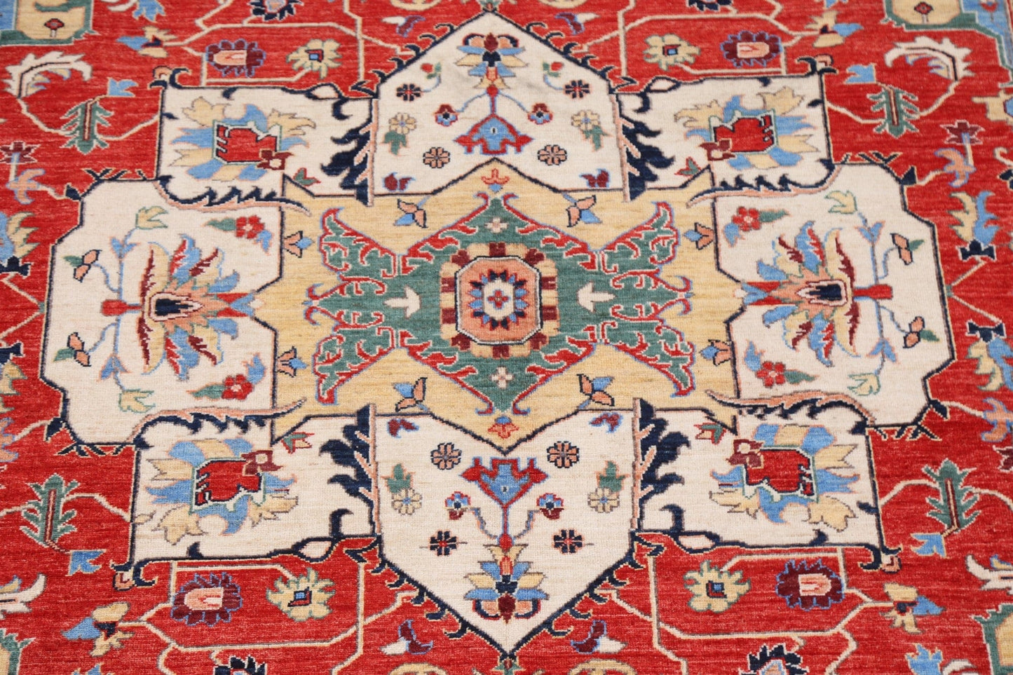 100% Vegetable Dye Heriz Serapi Oriental Area Rug 8x10