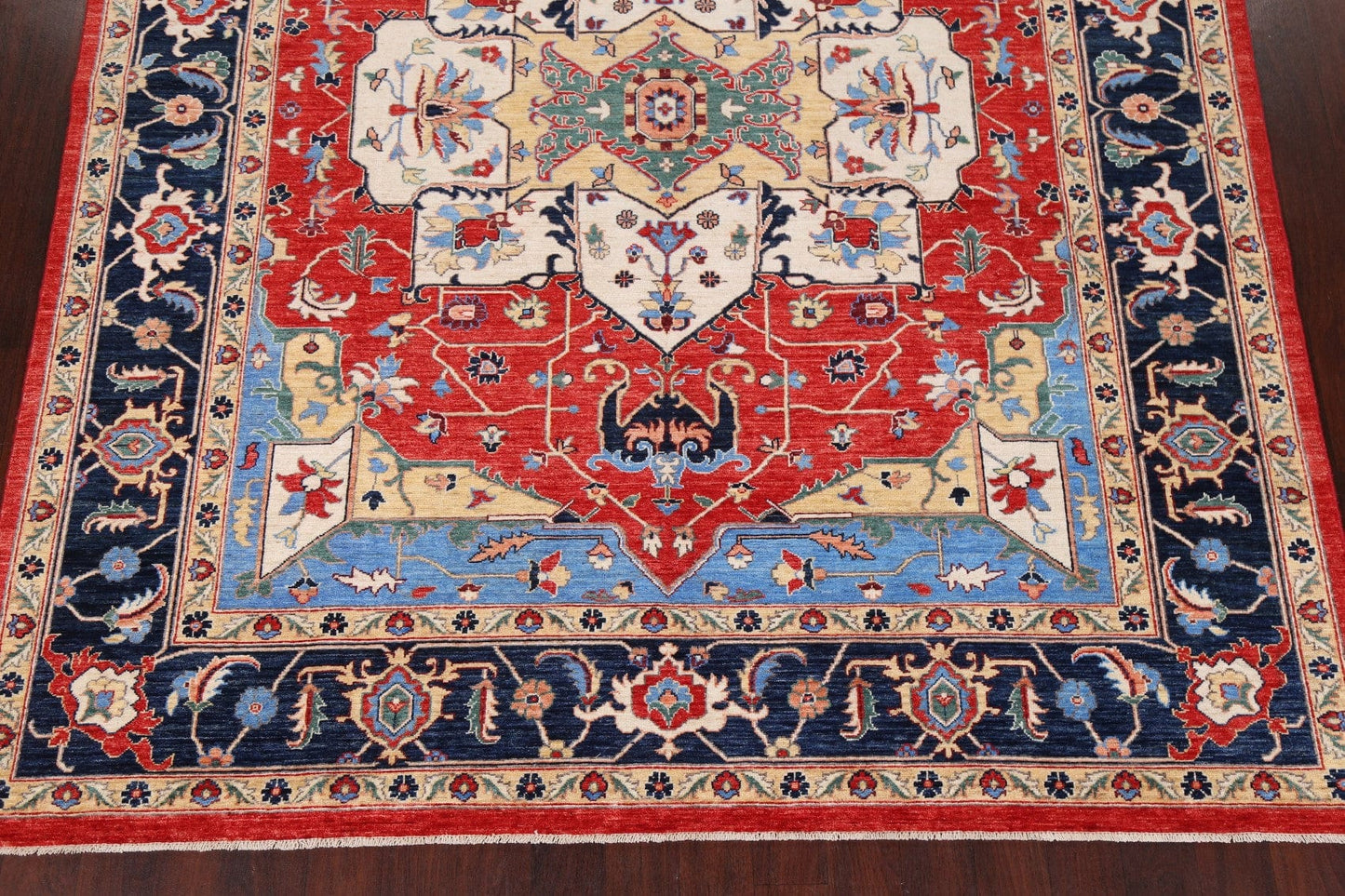 100% Vegetable Dye Heriz Serapi Oriental Area Rug 8x10