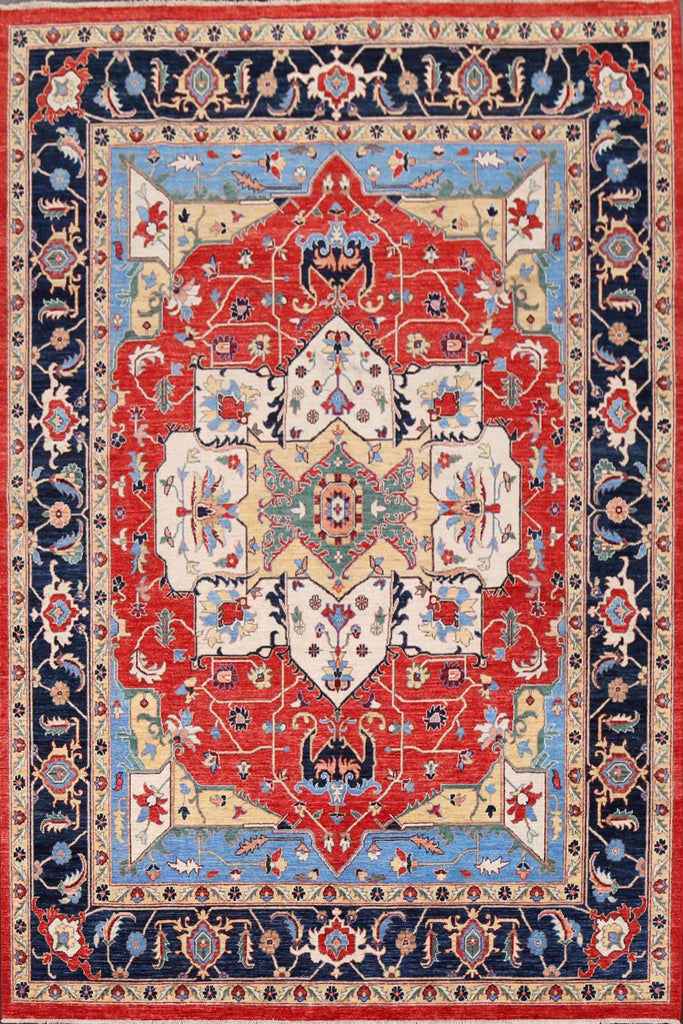 100% Vegetable Dye Heriz Serapi Oriental Area Rug 8x10