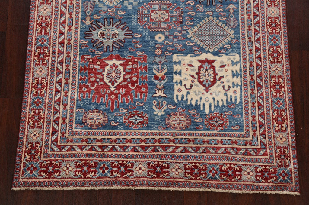 Blue Geometric Heriz Serapi Oriental Area Rug 5x7