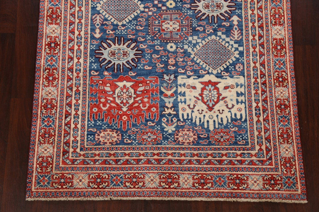 Blue Geometric Heriz Serapi Oriental Area Rug 5x7