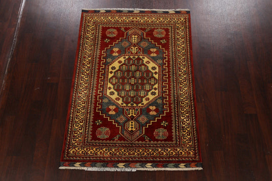 Geometric Super Kazak Oriental Area Rug 4x6