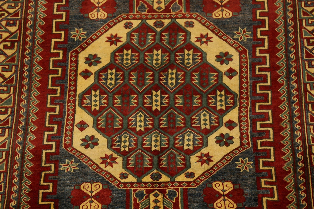 Geometric Super Kazak Oriental Area Rug 4x6