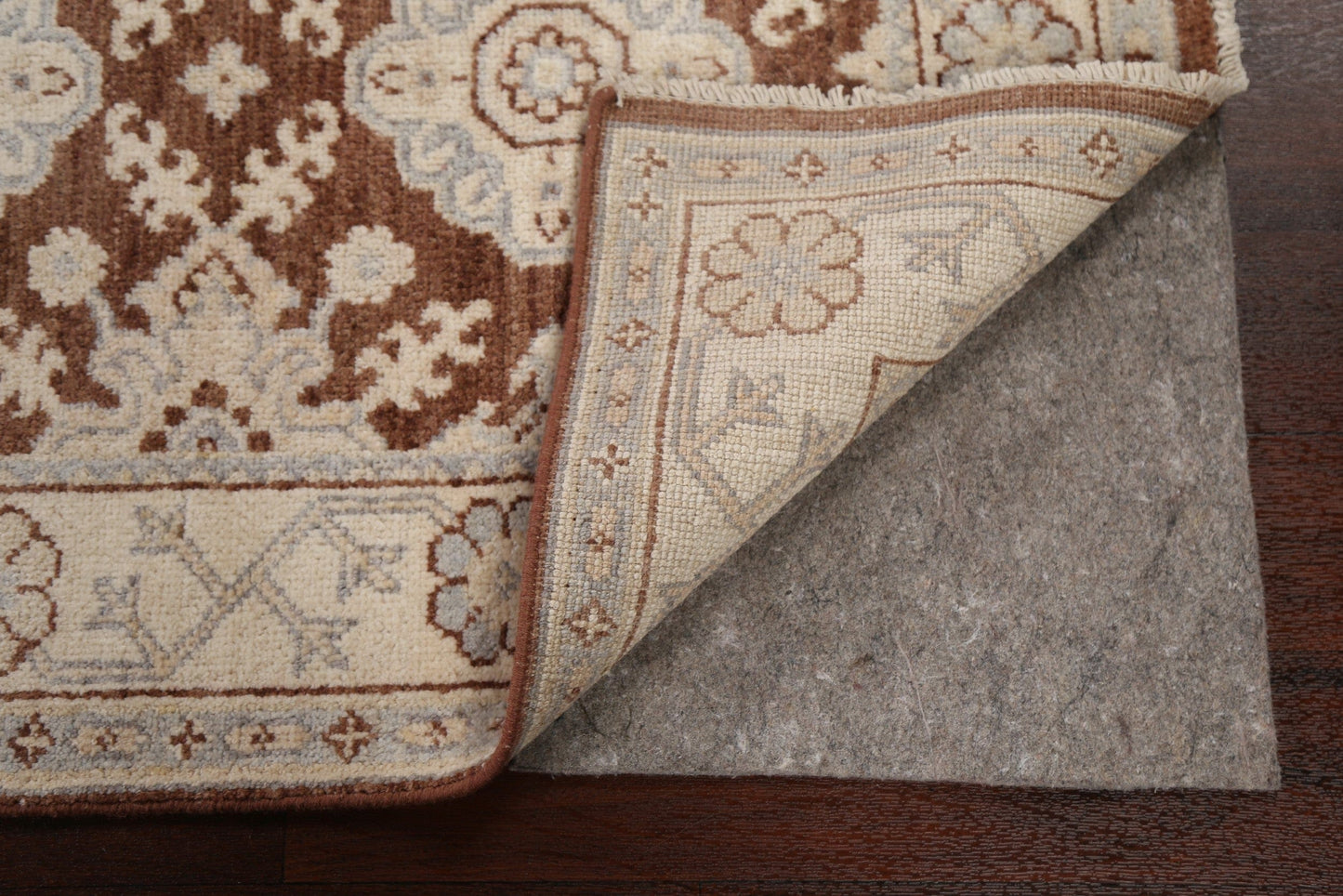 Brown Geometric Khotan Oriental Runner Rug 3x12