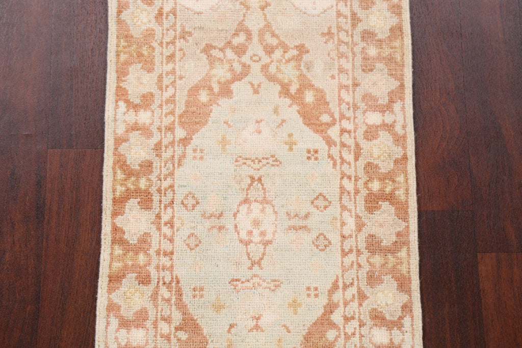 Geometric Oushak Turkish Runner Rug 2x6