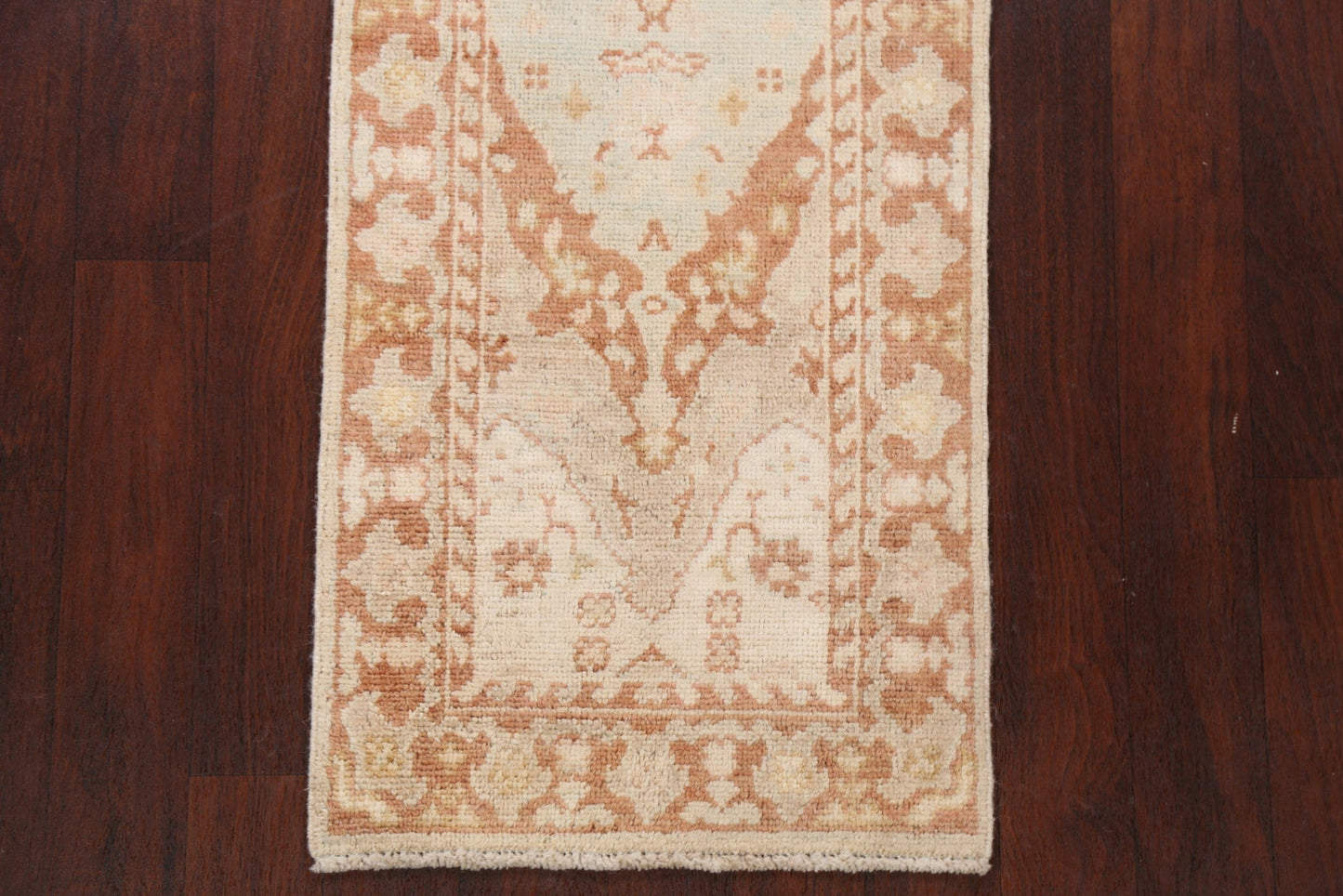 Geometric Oushak Turkish Runner Rug 2x6