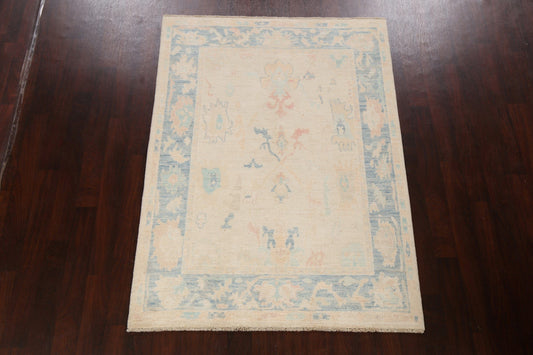 All-Over Floral Oushak Turkish Area Rug 5x7