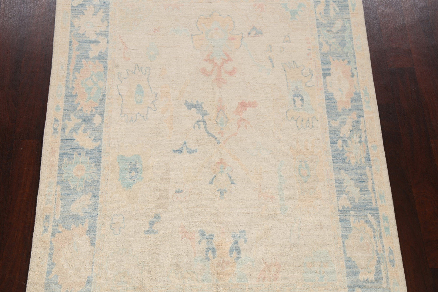 All-Over Floral Oushak Turkish Area Rug 5x7