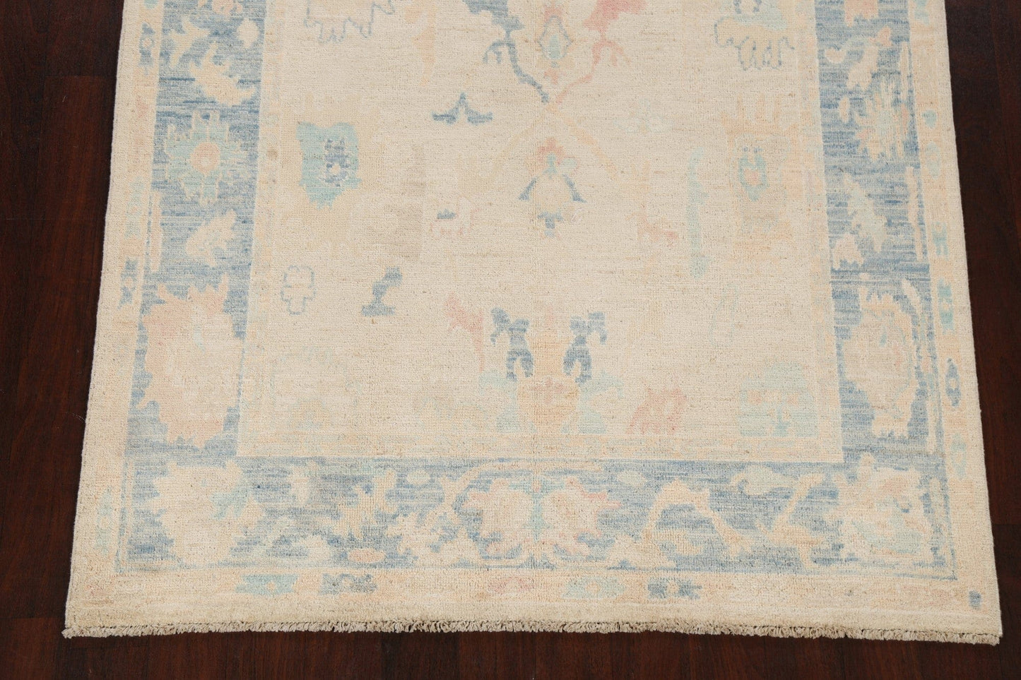 All-Over Floral Oushak Turkish Area Rug 5x7