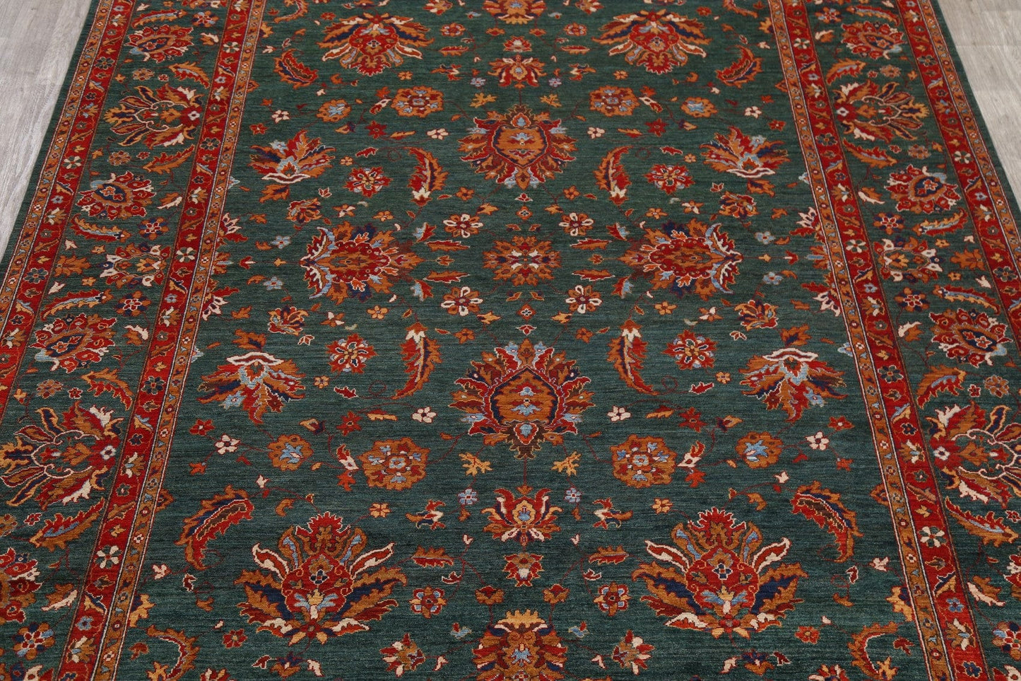 Floral Green Sultanabad Ziegler Oriental Area Rug 10x14