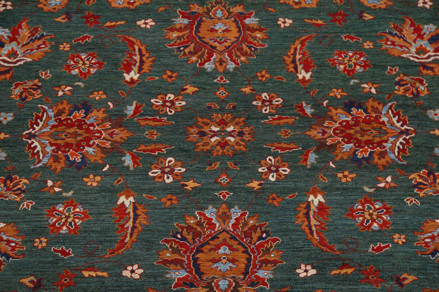 Floral Green Sultanabad Ziegler Oriental Area Rug 10x14