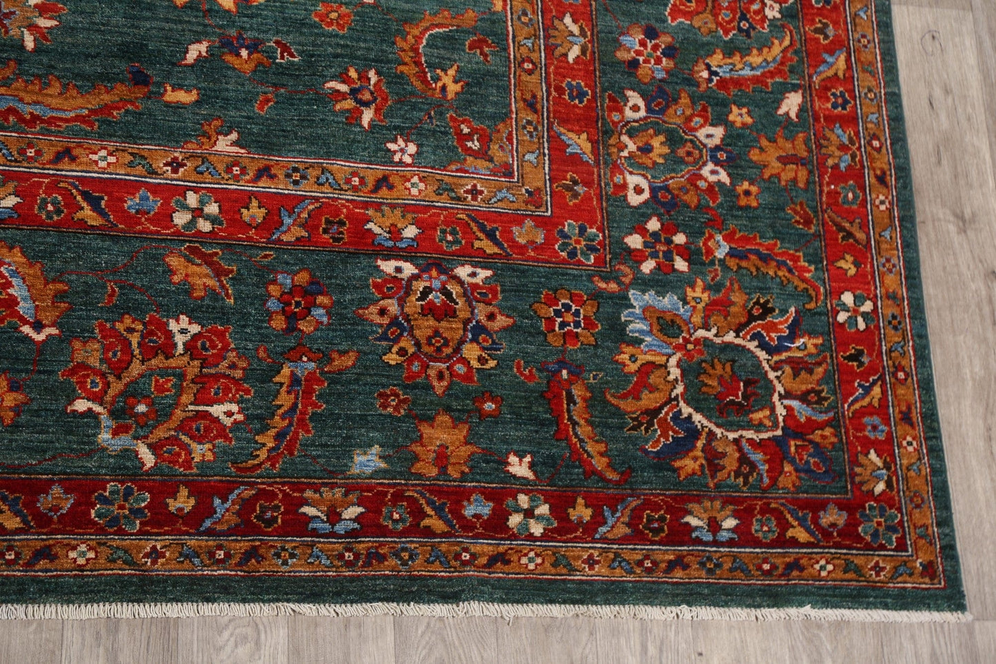 Floral Green Sultanabad Ziegler Oriental Area Rug 10x14