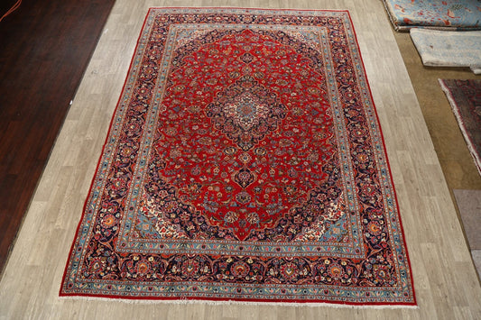 Traditional Floral Red Kashan Persian Area Rug 10x13