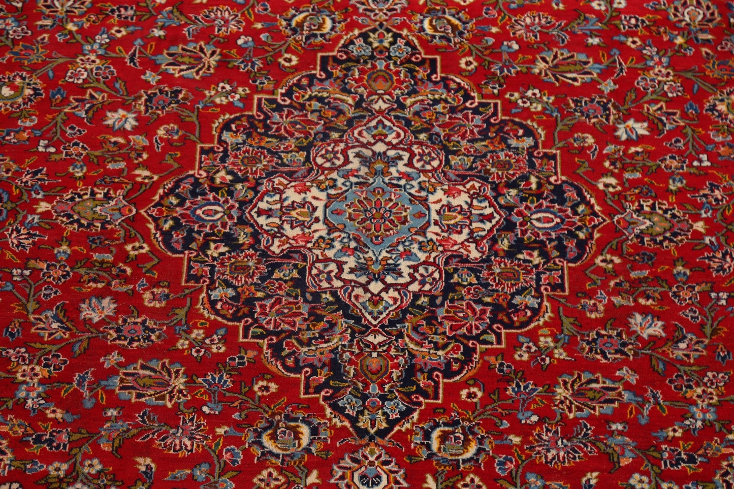 Traditional Floral Red Kashan Persian Area Rug 10x13