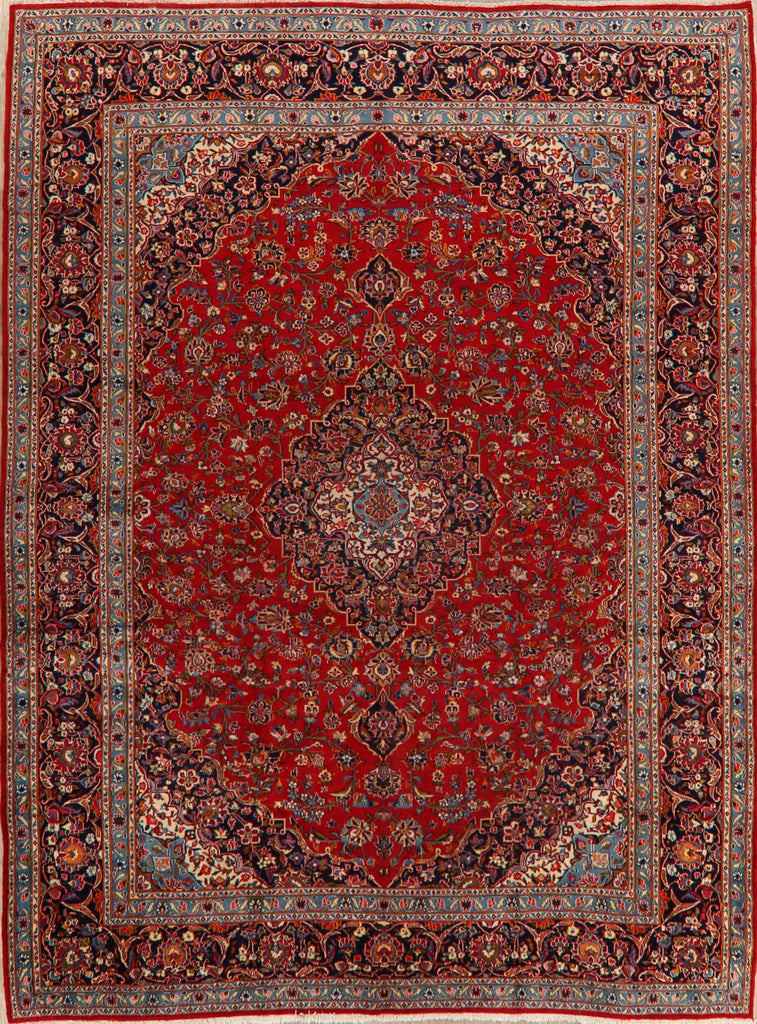 Traditional Floral Red Kashan Persian Area Rug 10x13