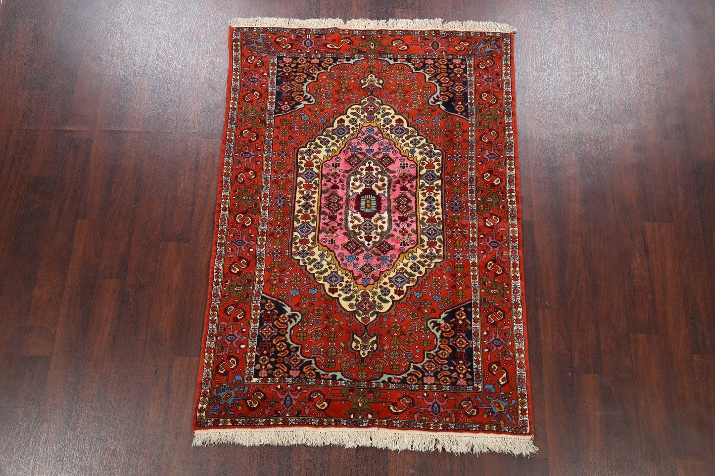 Wool & Silk Red Turkoman Persian Area Rug 4x6