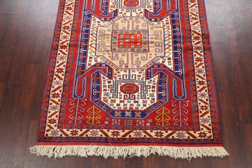 Wool & Silk Geometric Turkoman Persian Area Rug 5x6