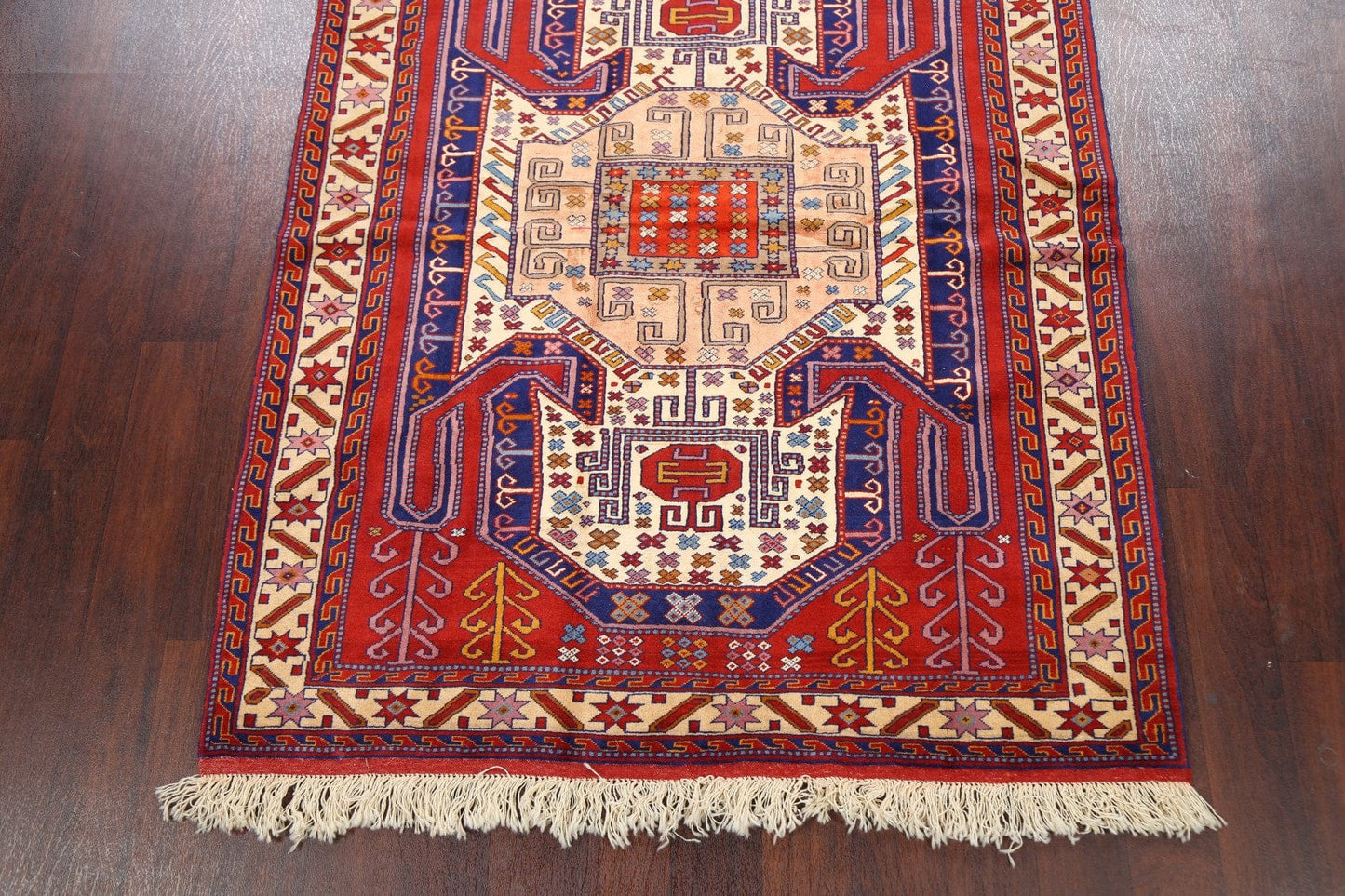 Wool & Silk Geometric Turkoman Persian Area Rug 5x6