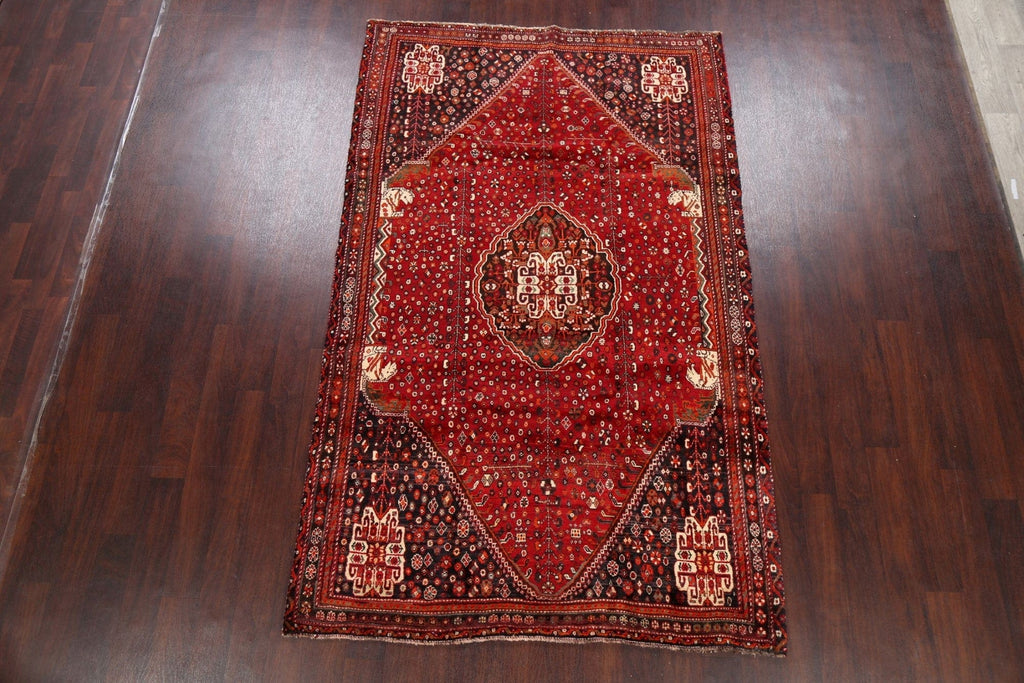 Vintage Geometric Red Malayer Persian Area Rug 5x9