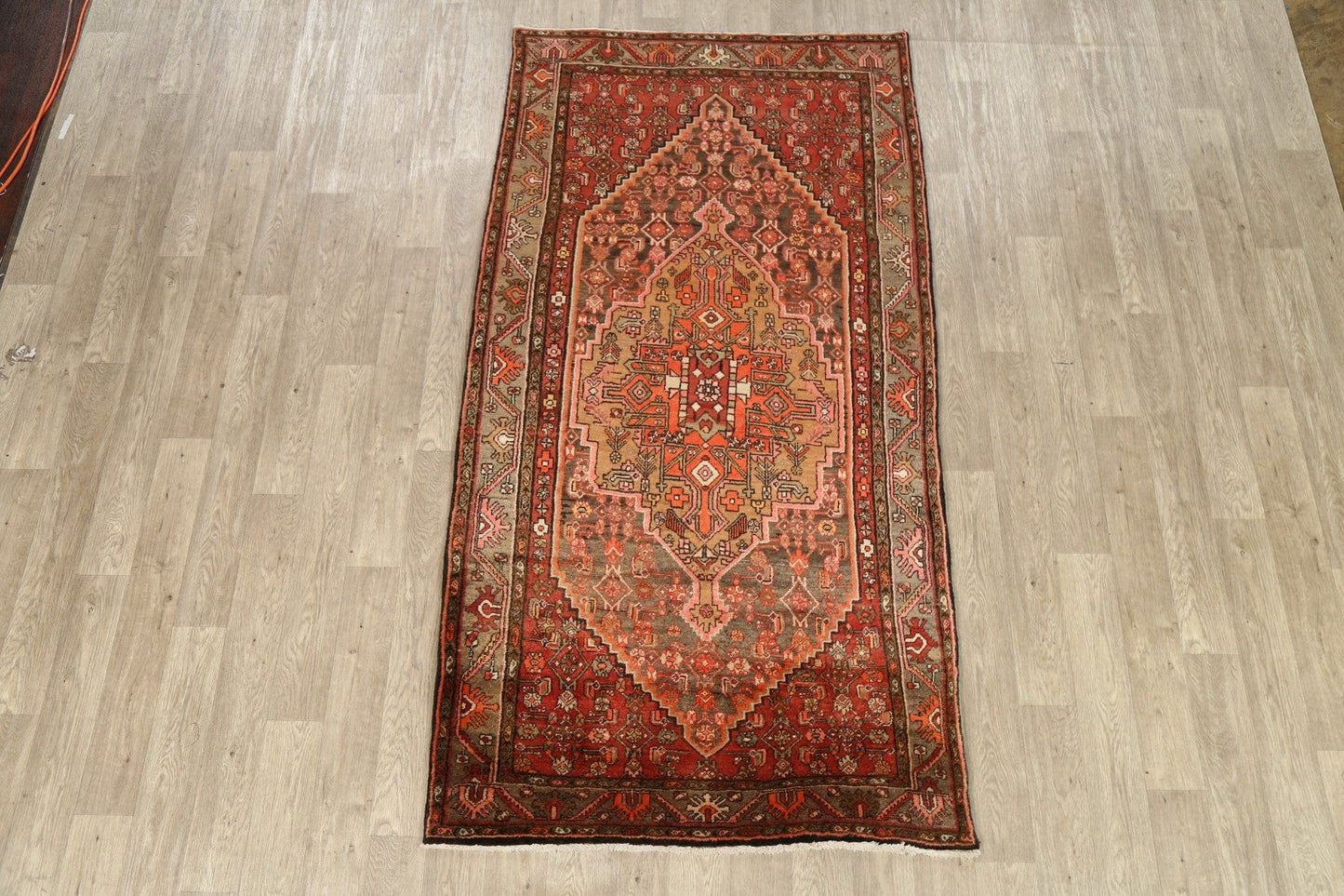 Vintage Geometric Bidjar Persian Runner Rug 4x8