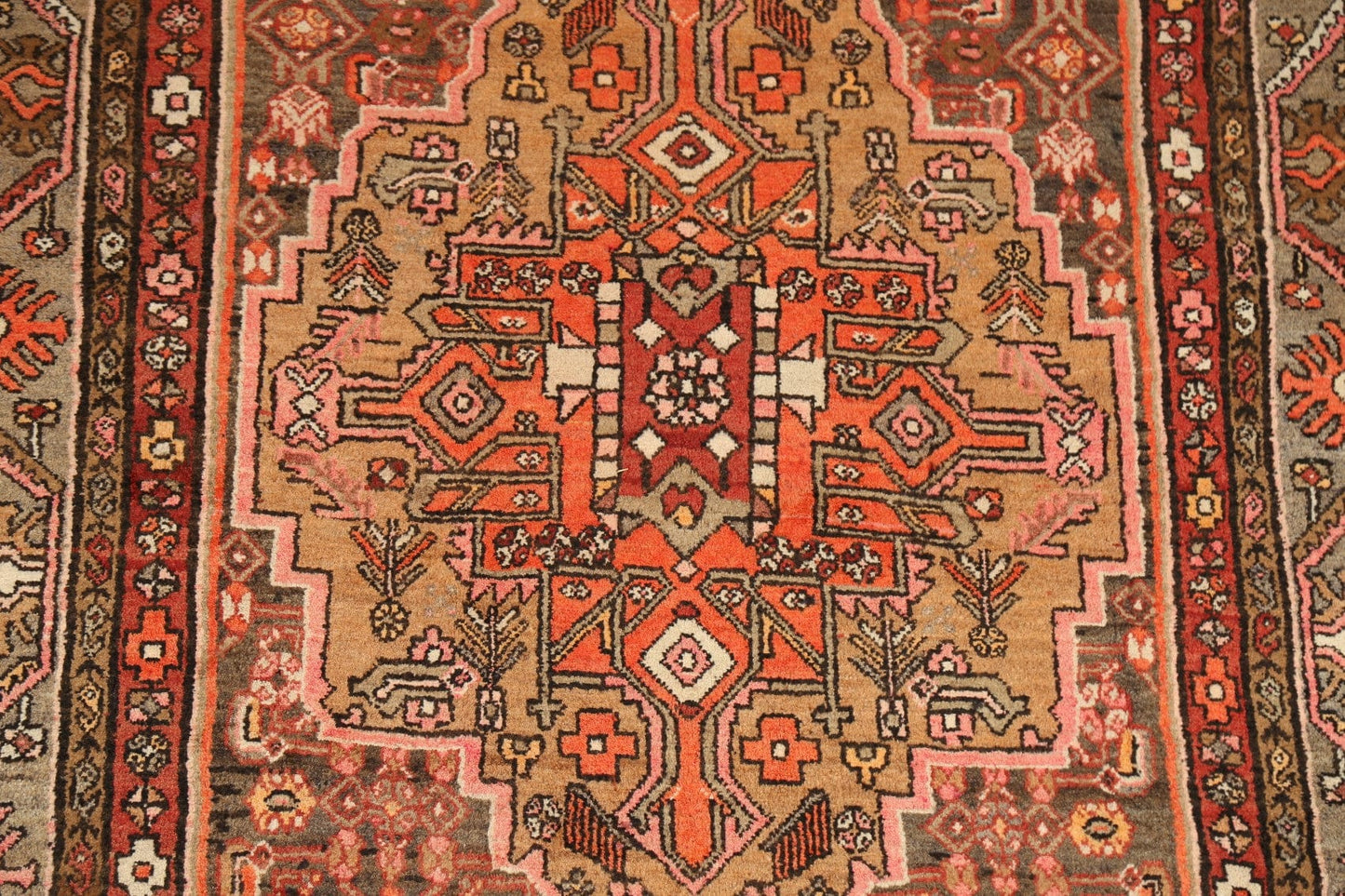 Vintage Geometric Bidjar Persian Runner Rug 4x8